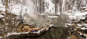 Strawberry hot springs in winter