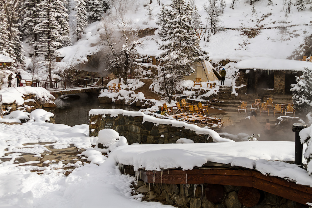 Strawberry Park Hot Springs in winter