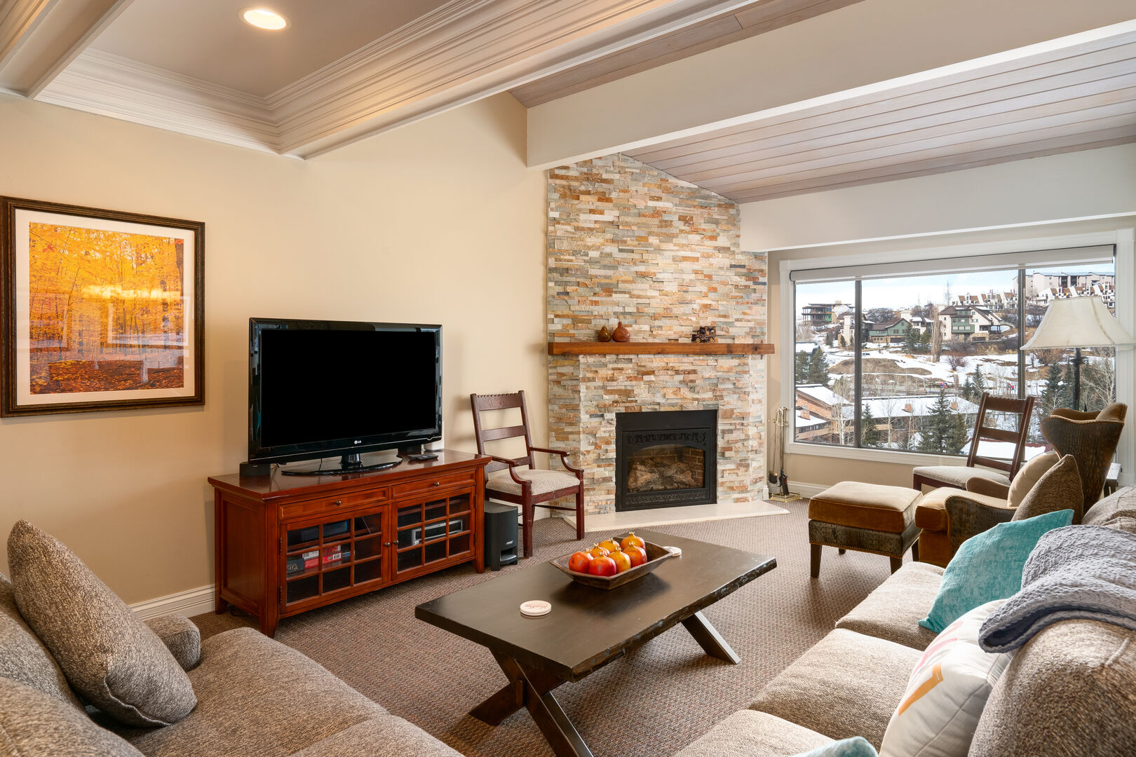 Steamboat vacation rental with fireplace