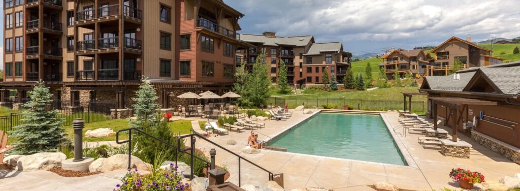 Steamboat rental with pool access