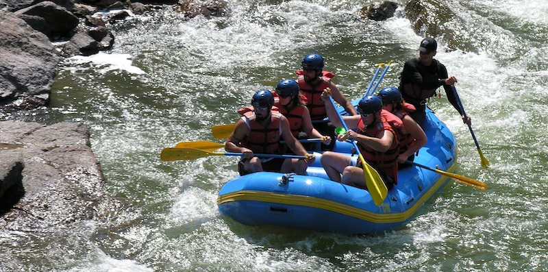 Group rafting in Steamboat